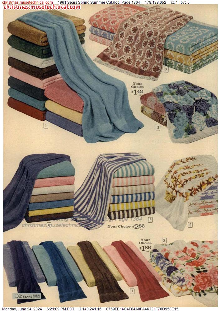1961 Sears Spring Summer Catalog, Page 1364