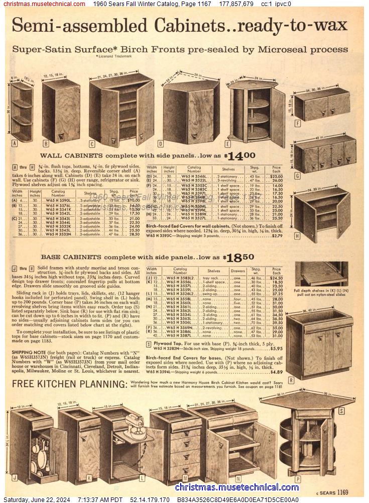 1960 Sears Fall Winter Catalog, Page 1167
