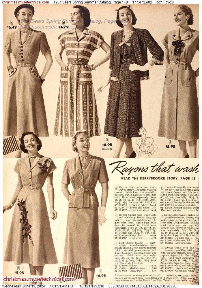1951 Sears Spring Summer Catalog, Page 148