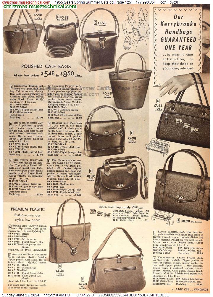 1955 Sears Spring Summer Catalog, Page 125