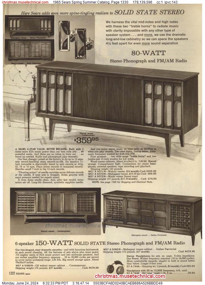 1965 Sears Spring Summer Catalog, Page 1330
