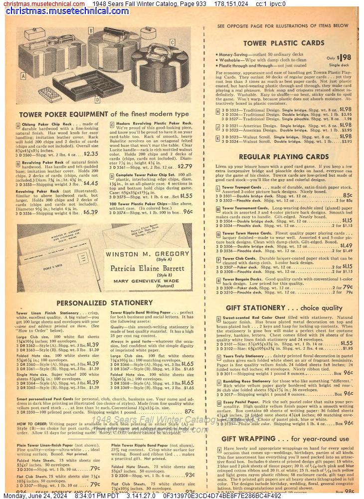 1948 Sears Fall Winter Catalog, Page 933