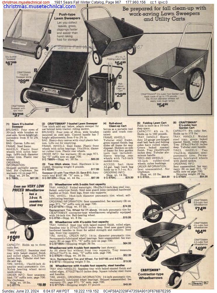 1981 Sears Fall Winter Catalog, Page 967