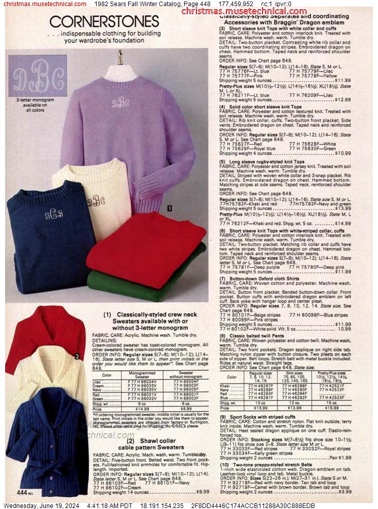 1982 Sears Fall Winter Catalog, Page 448
