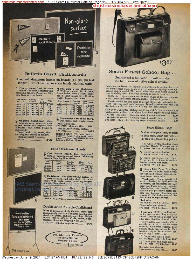 1965 Sears Fall Winter Catalog, Page 952