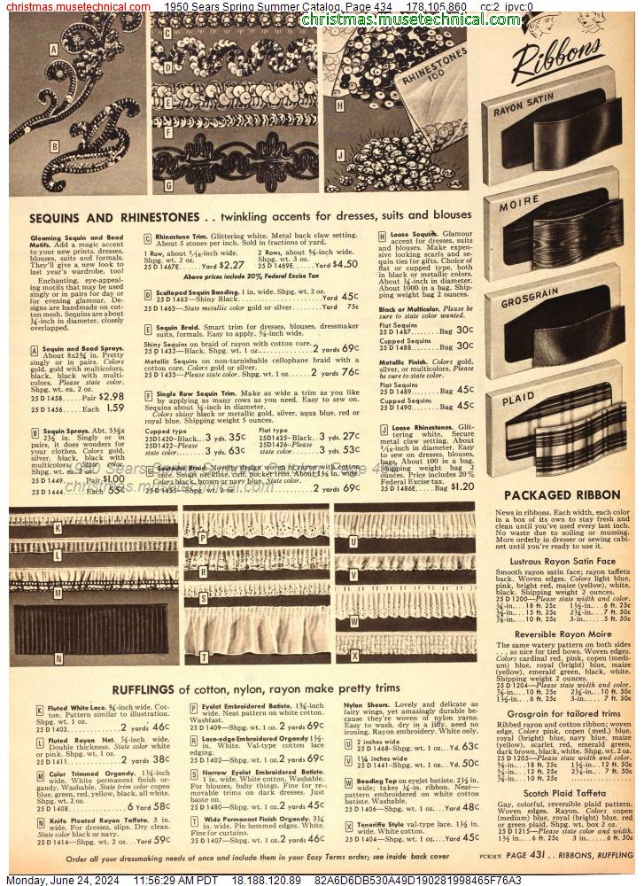 1950 Sears Spring Summer Catalog, Page 434