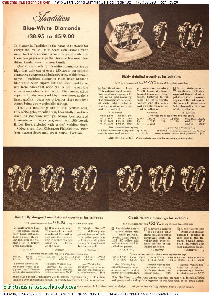1945 Sears Spring Summer Catalog, Page 402