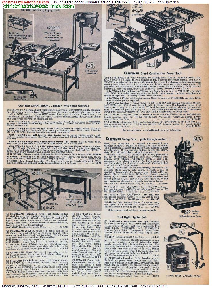 1957 Sears Spring Summer Catalog, Page 1295