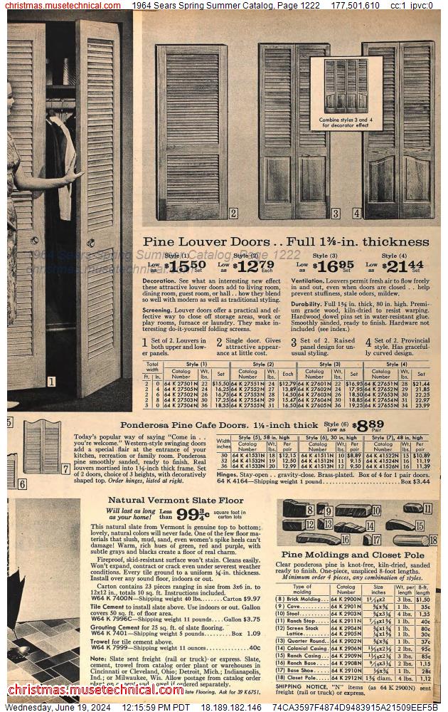 1964 Sears Spring Summer Catalog, Page 1222