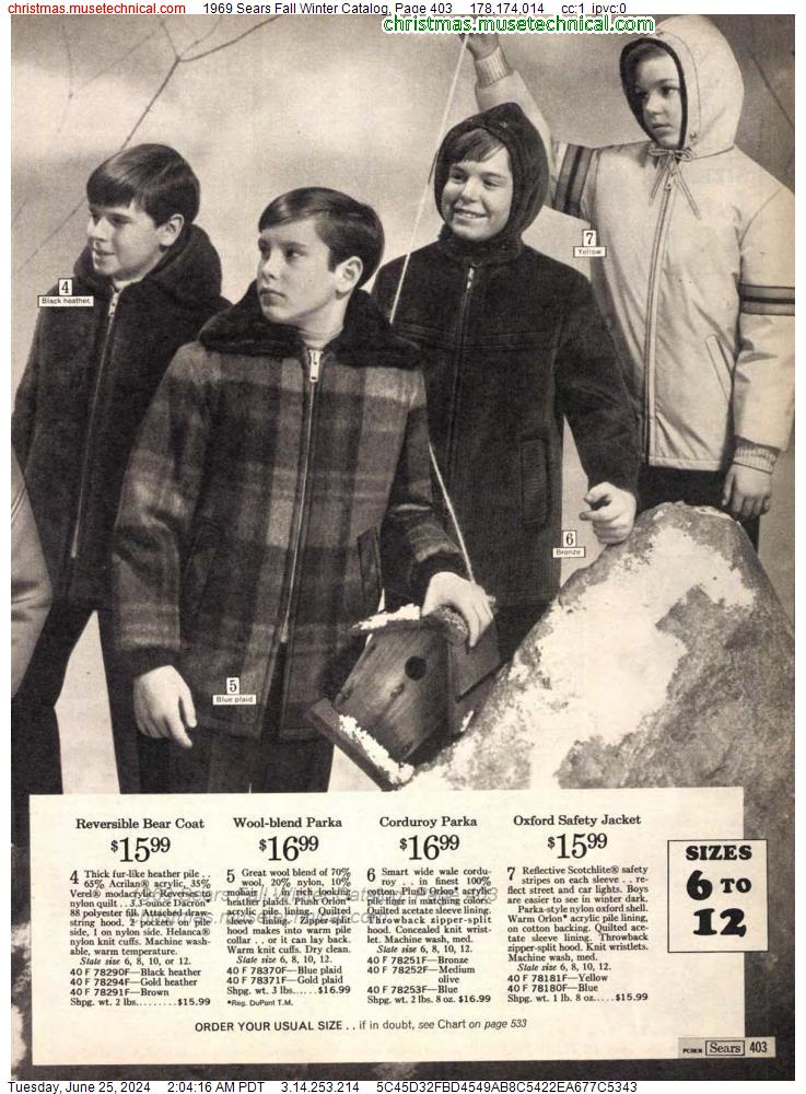 1969 Sears Fall Winter Catalog, Page 403