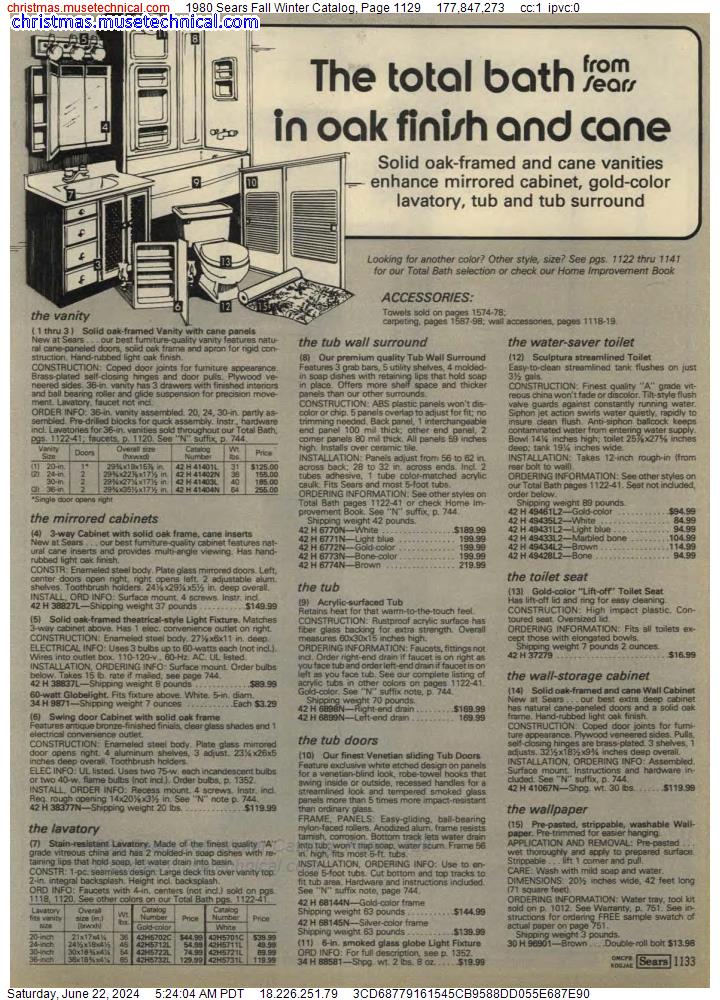1980 Sears Fall Winter Catalog, Page 1129