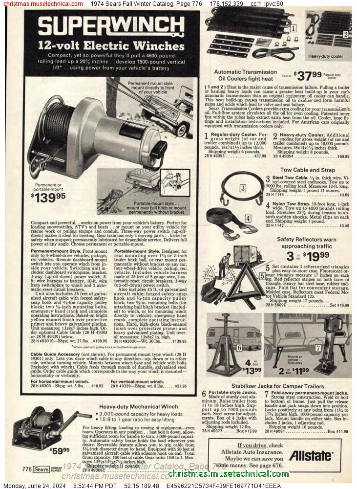 1974 Sears Fall Winter Catalog, Page 776