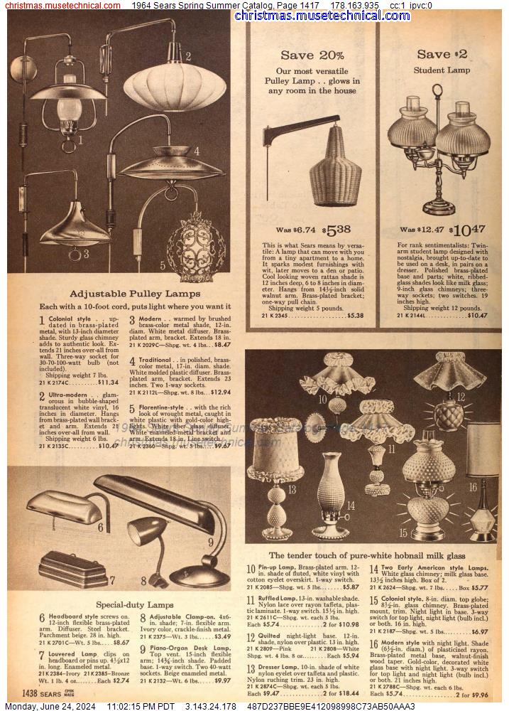 1964 Sears Spring Summer Catalog, Page 1417