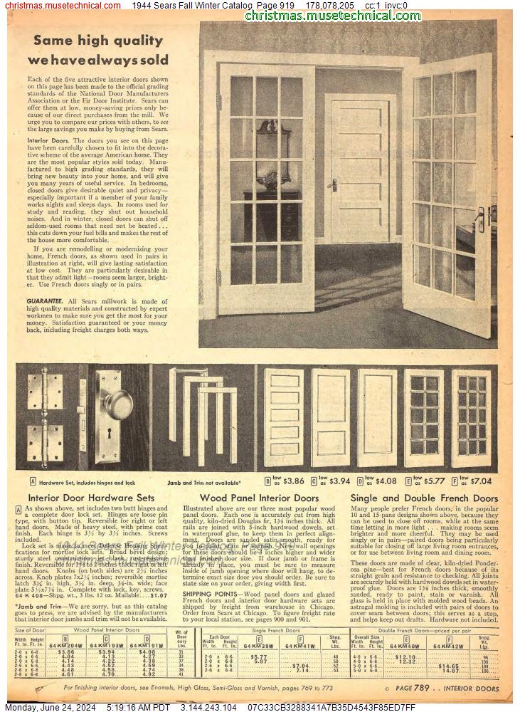 1944 Sears Fall Winter Catalog, Page 919