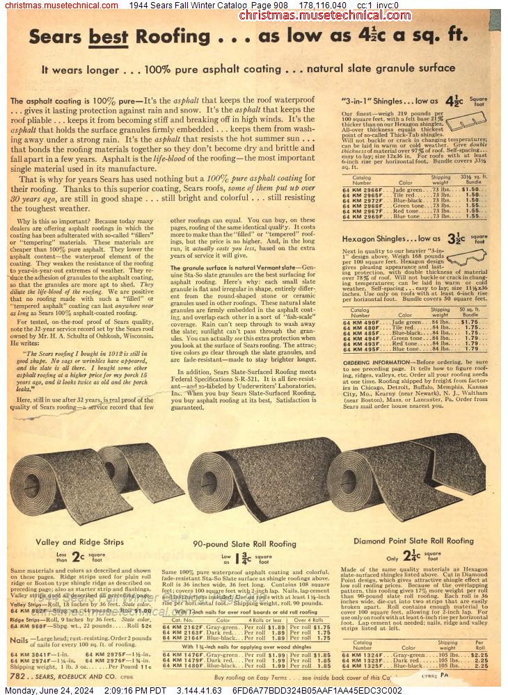 1944 Sears Fall Winter Catalog, Page 908