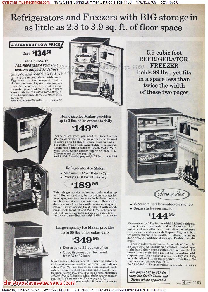1972 Sears Spring Summer Catalog, Page 1160
