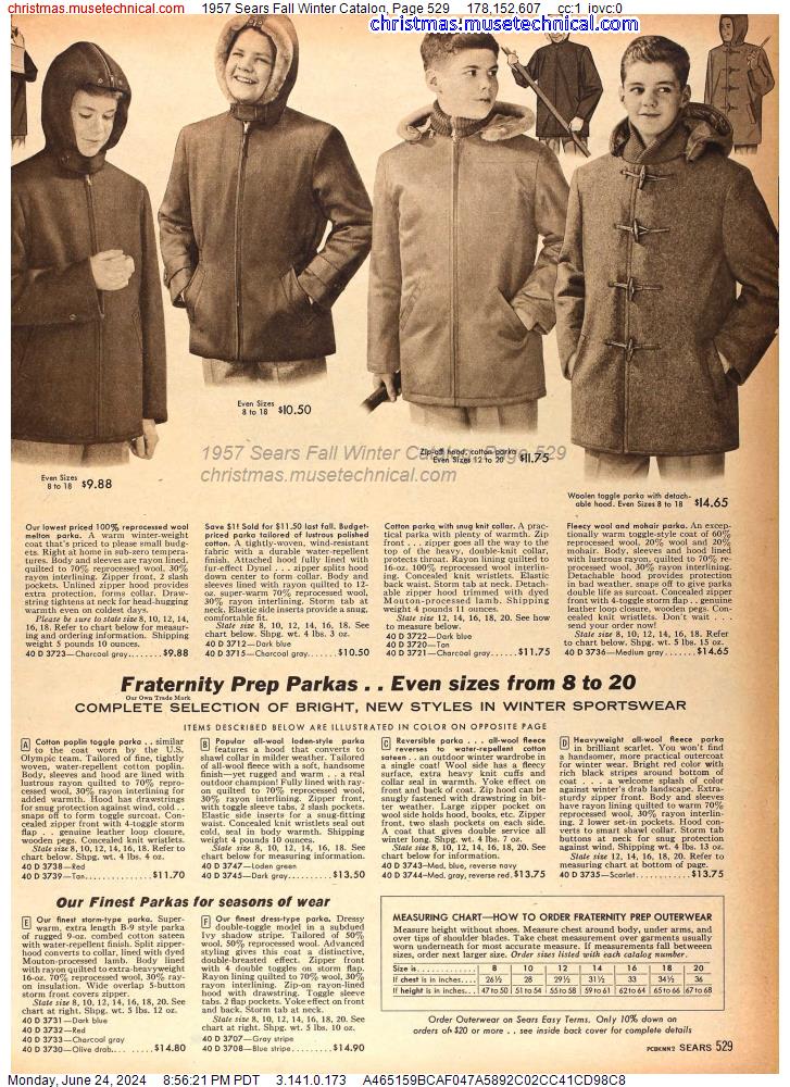 1957 Sears Fall Winter Catalog, Page 529