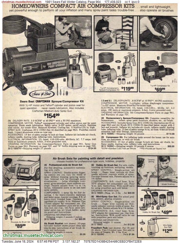 1981 Sears Fall Winter Catalog, Page 964