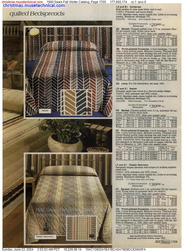 1980 Sears Fall Winter Catalog, Page 1705