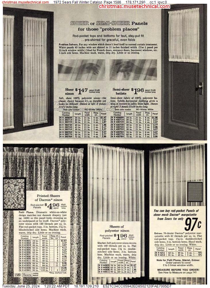 1972 Sears Fall Winter Catalog, Page 1586