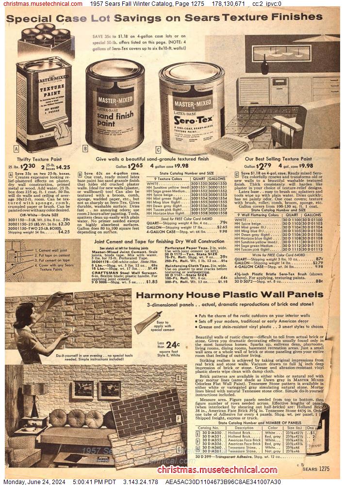 1957 Sears Fall Winter Catalog, Page 1275