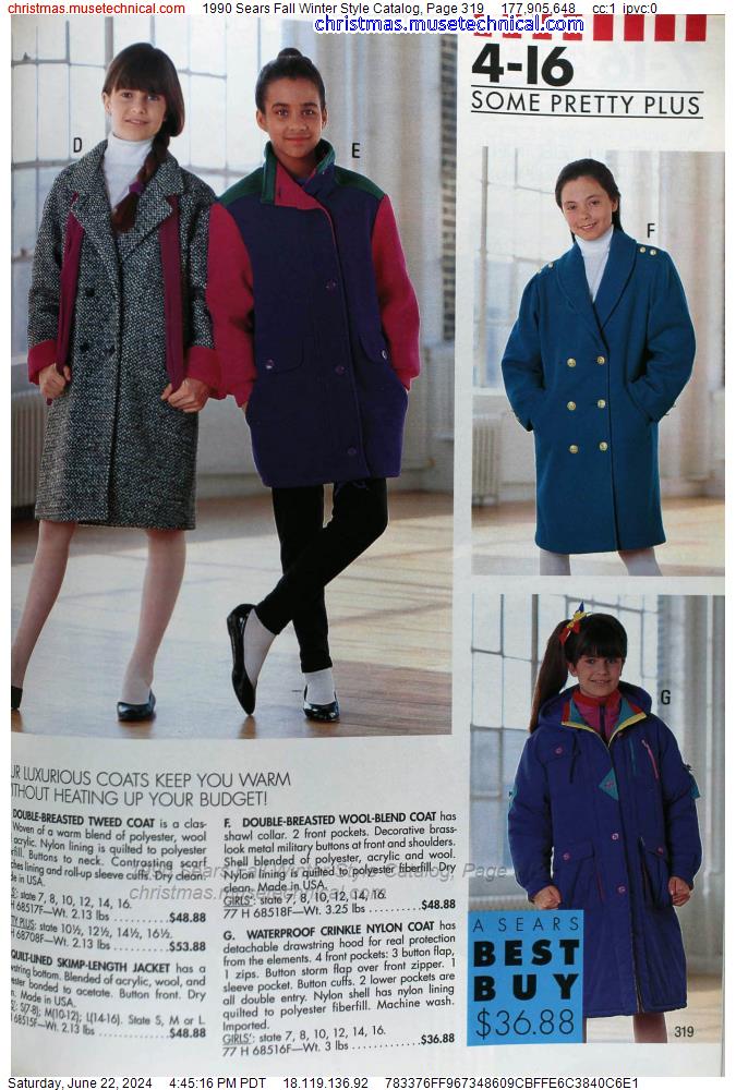 1990 Sears Fall Winter Style Catalog, Page 319
