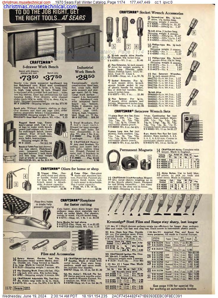 1970 Sears Fall Winter Catalog, Page 1174