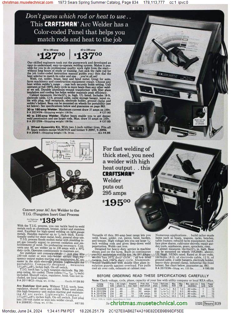 1973 Sears Spring Summer Catalog, Page 834