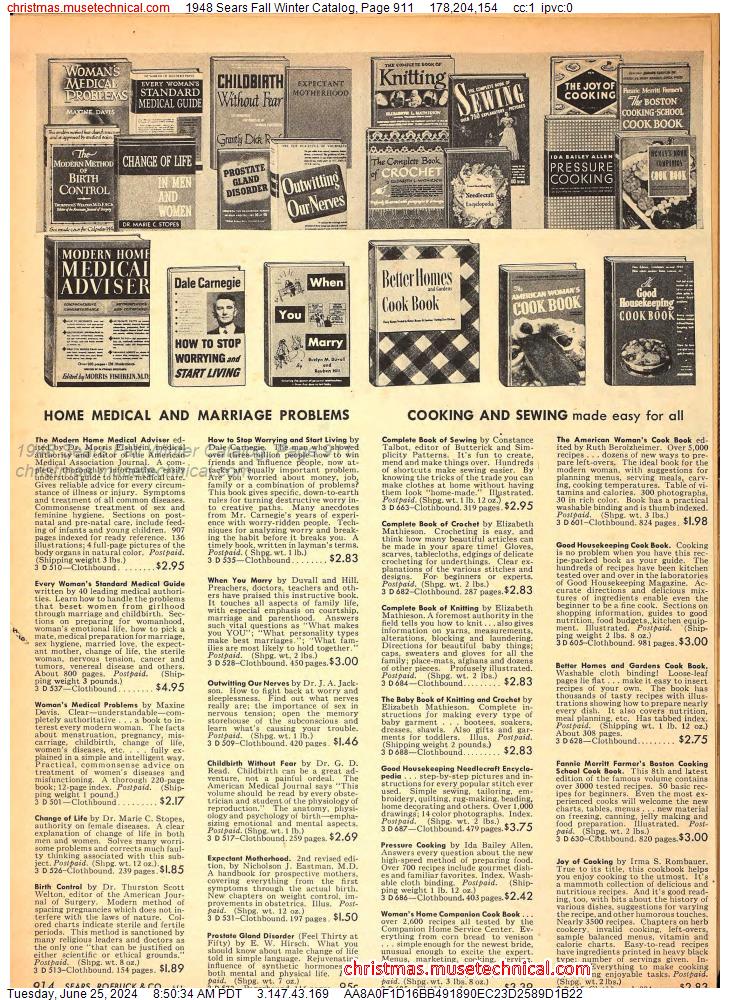 1948 Sears Fall Winter Catalog, Page 911