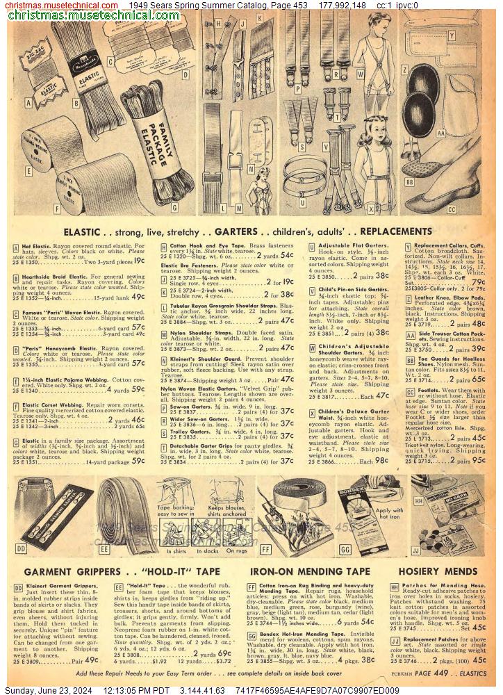 1949 Sears Spring Summer Catalog, Page 453