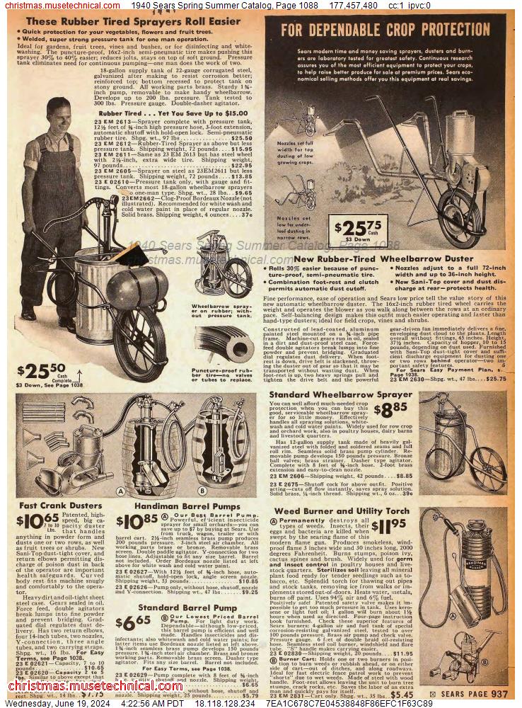 1940 Sears Spring Summer Catalog, Page 1088