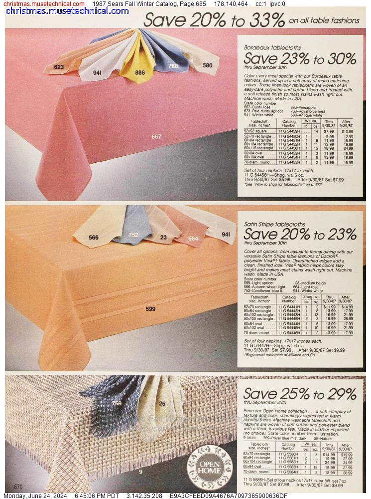 1987 Sears Fall Winter Catalog, Page 685
