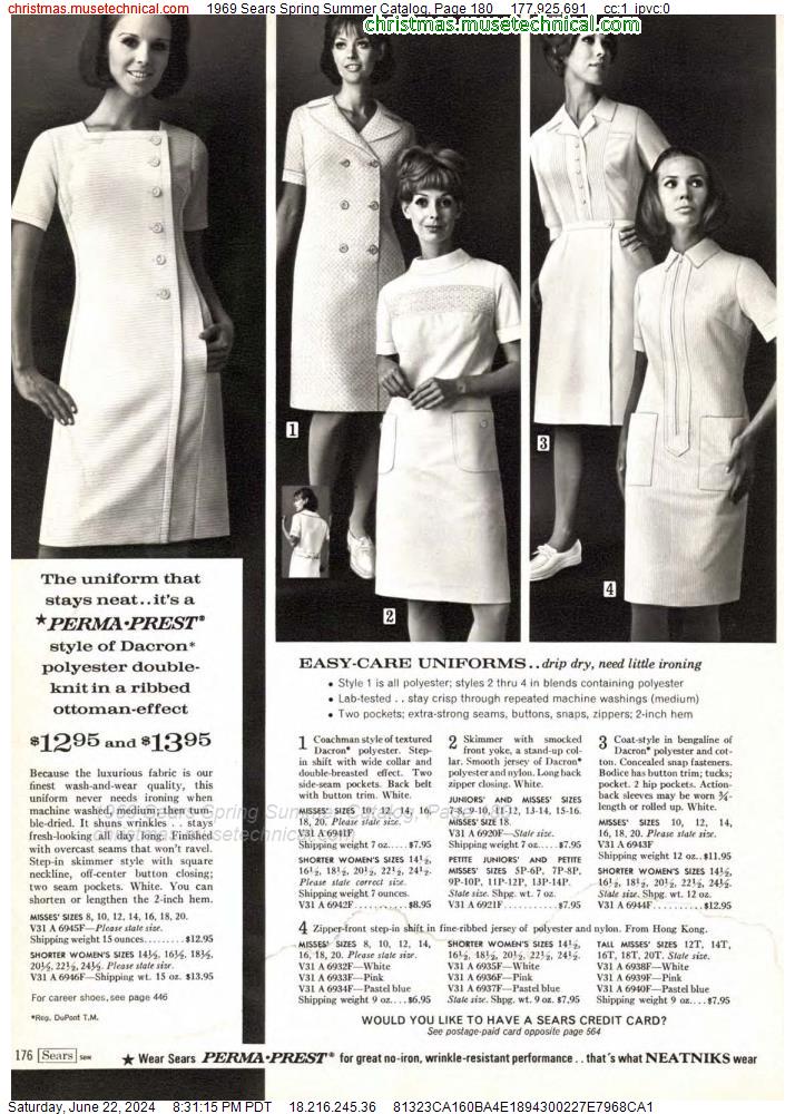 1969 Sears Spring Summer Catalog, Page 180