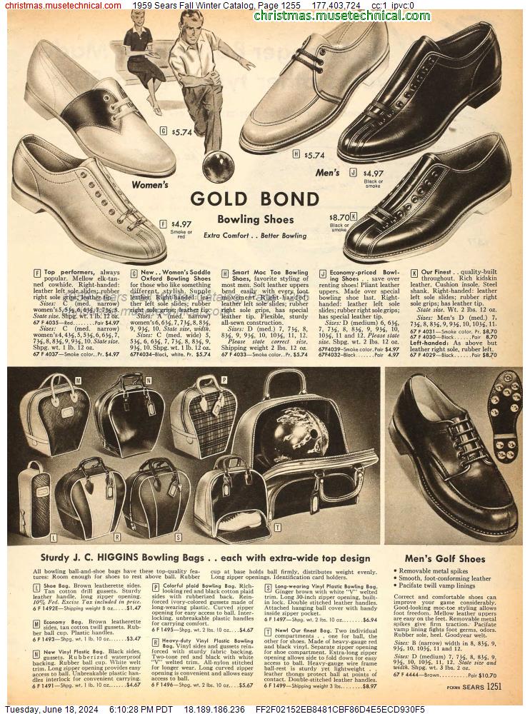 1959 Sears Fall Winter Catalog, Page 1255