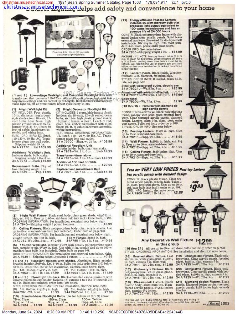 1981 Sears Spring Summer Catalog, Page 1003