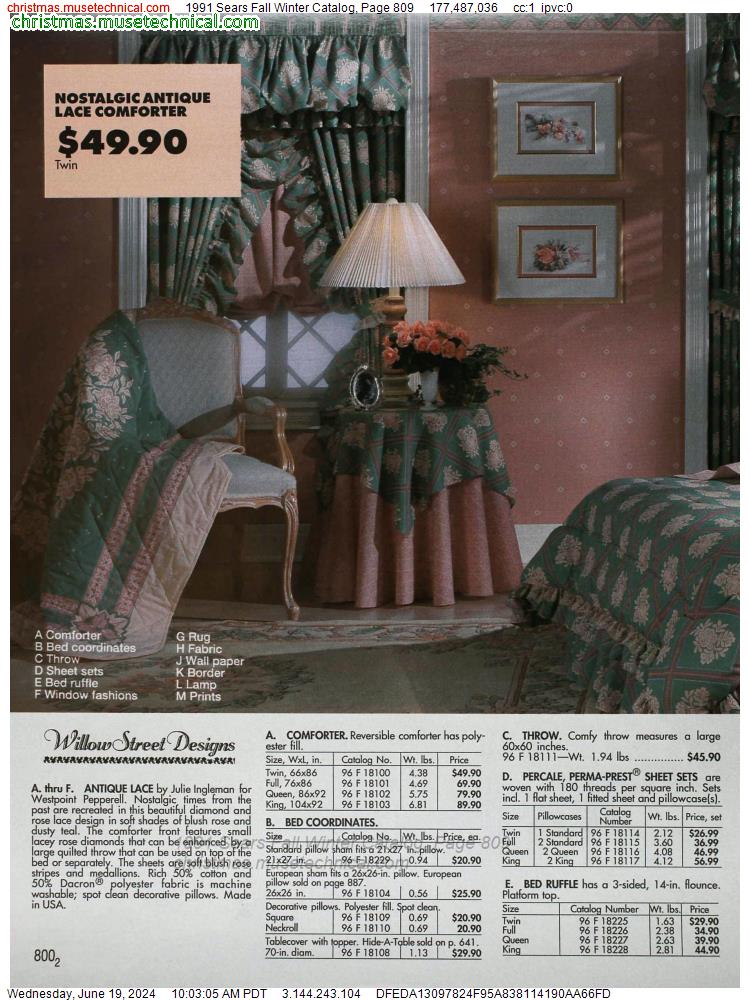 1991 Sears Fall Winter Catalog, Page 809