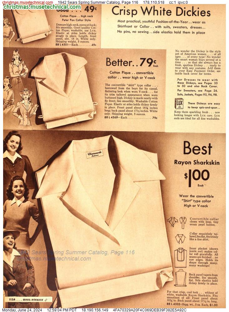 1942 Sears Spring Summer Catalog, Page 116