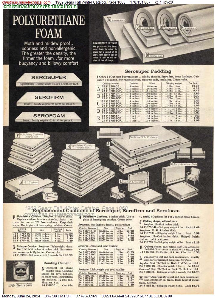 1969 Sears Fall Winter Catalog, Page 1068