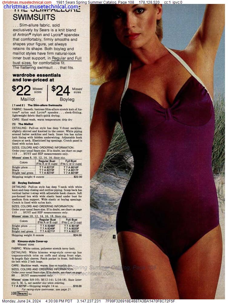 1981 Sears Spring Summer Catalog, Page 108