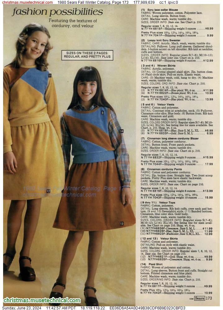 1980 Sears Fall Winter Catalog, Page 173