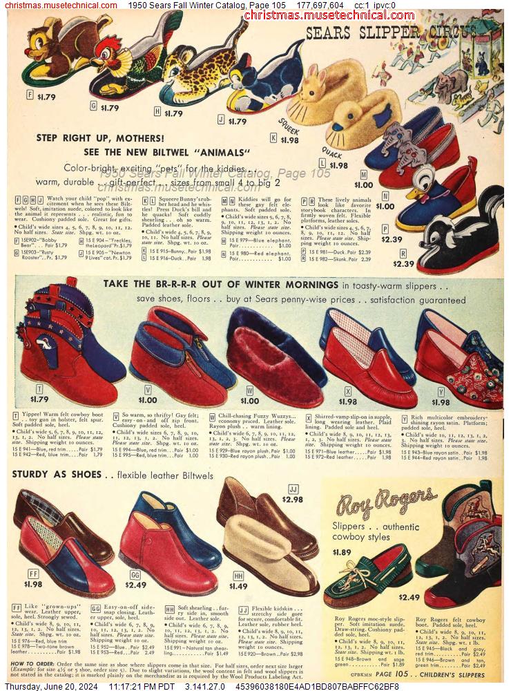 1950 Sears Fall Winter Catalog, Page 105