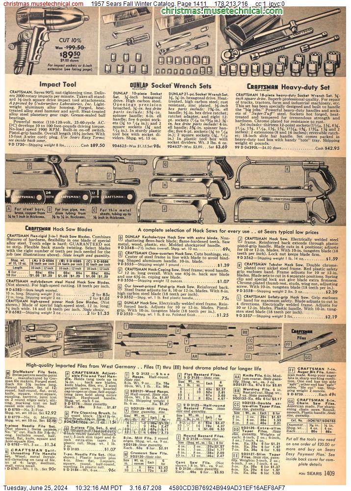 1957 Sears Fall Winter Catalog, Page 1411