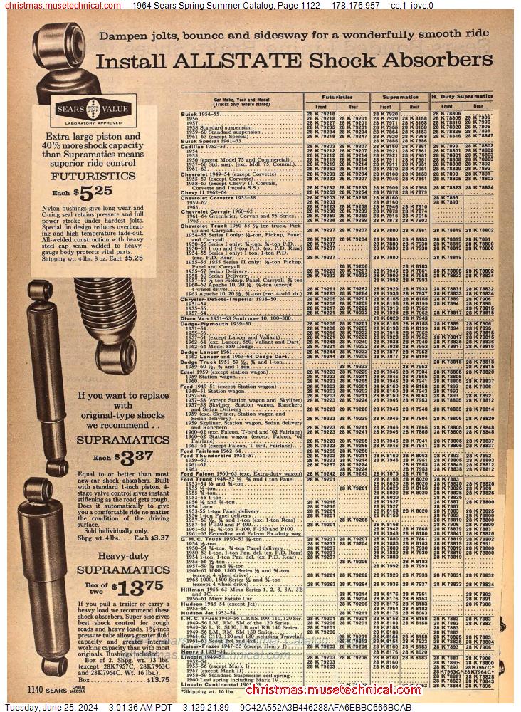 1964 Sears Spring Summer Catalog, Page 1122