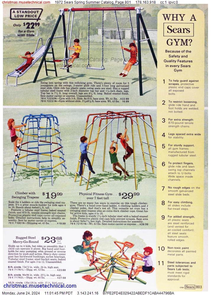 1972 Sears Spring Summer Catalog, Page 801