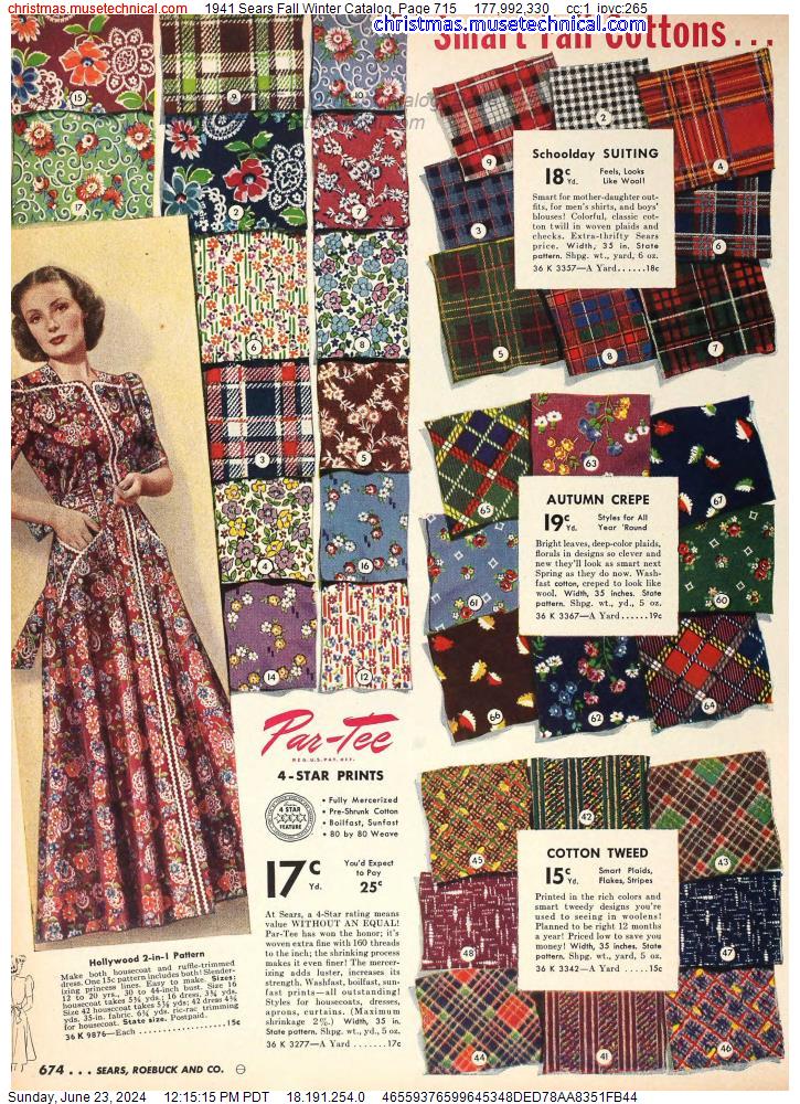 1941 Sears Fall Winter Catalog, Page 715
