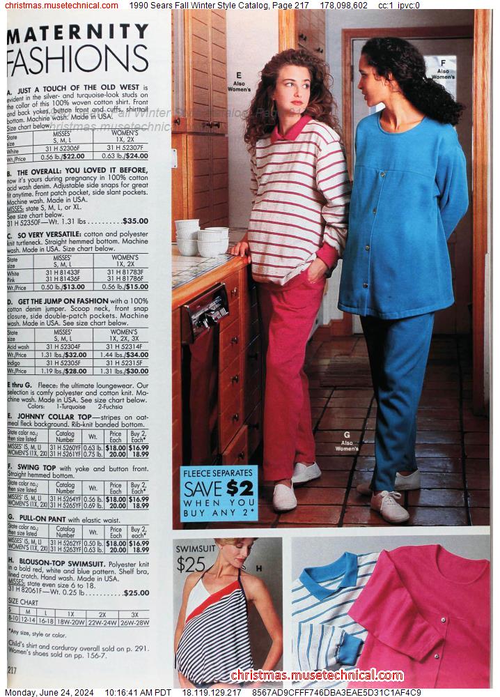 1990 Sears Fall Winter Style Catalog, Page 217