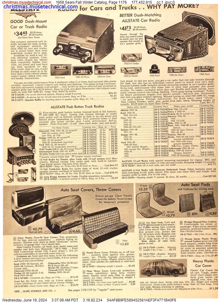 1956 Sears Fall Winter Catalog, Page 1176