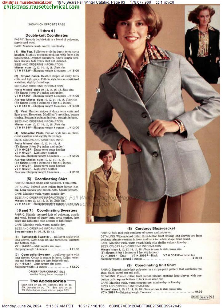 1976 Sears Fall Winter Catalog, Page 93