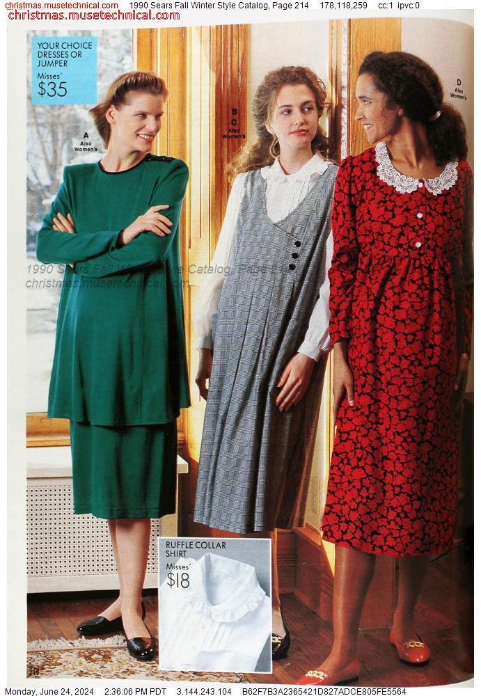 1990 Sears Fall Winter Style Catalog, Page 214