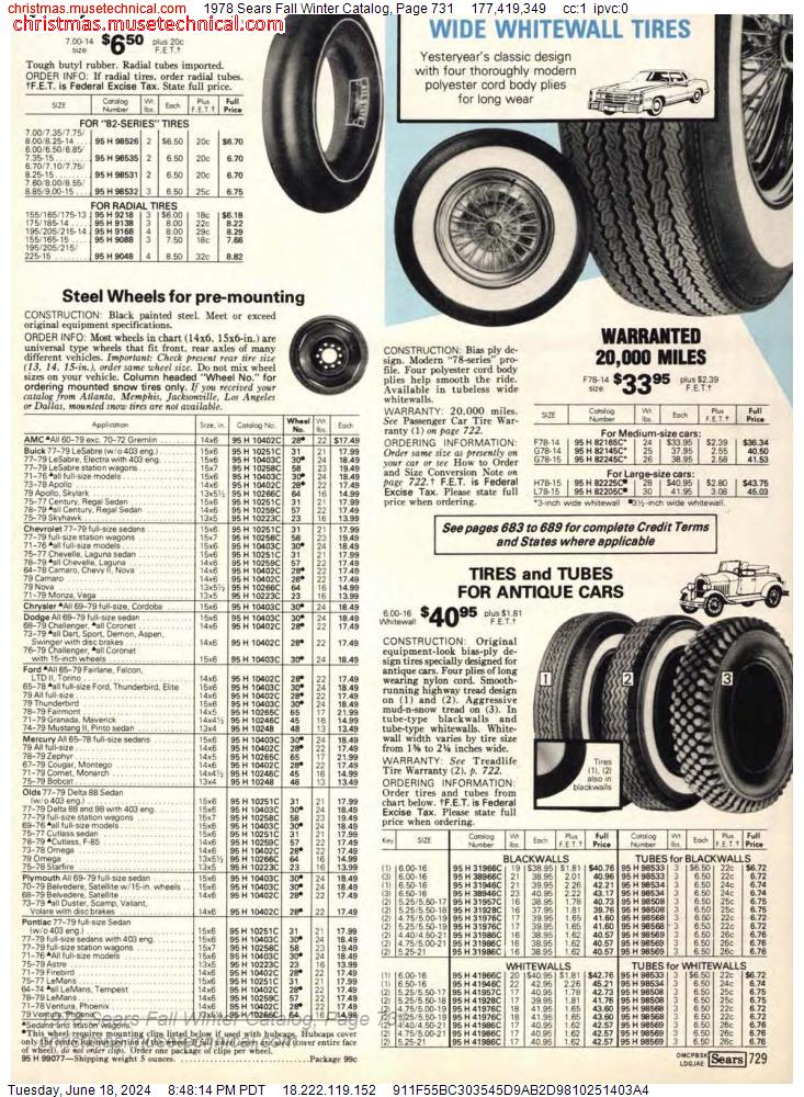 1978 Sears Fall Winter Catalog, Page 731